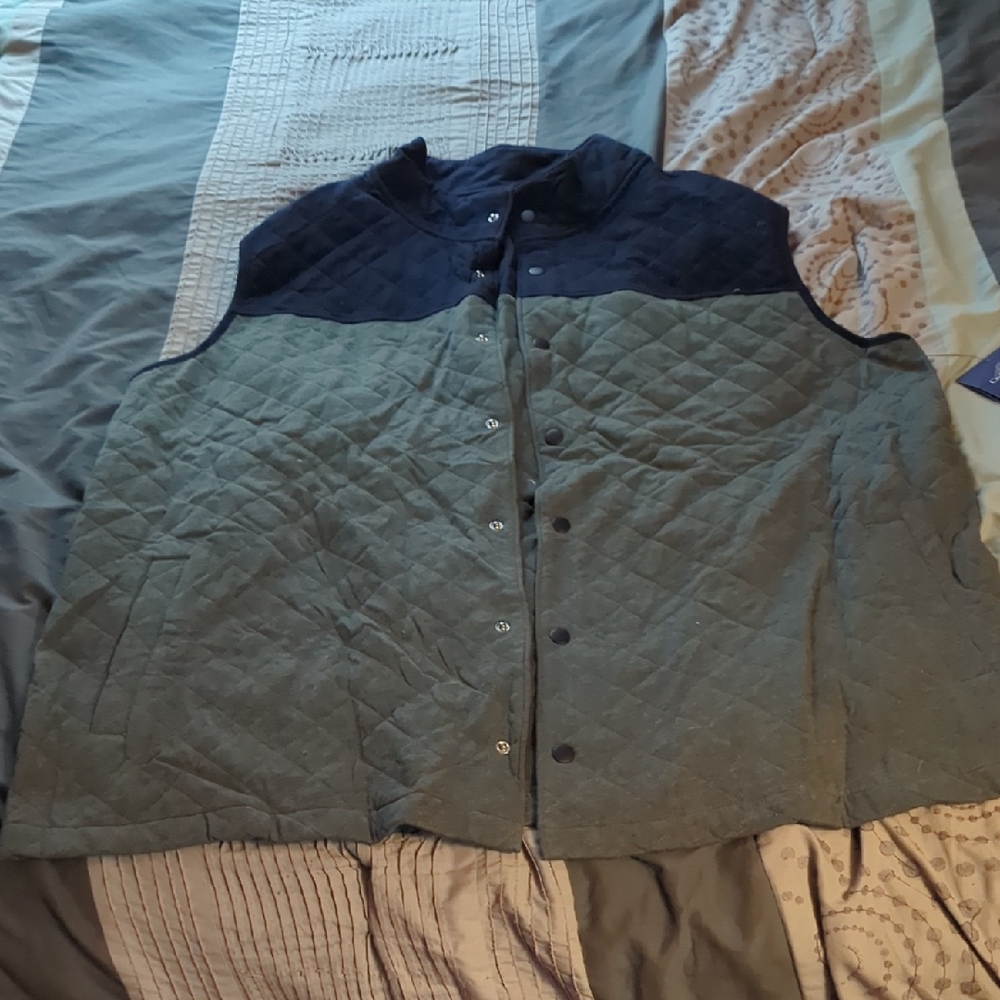 Quilted Vest in Blue and Green